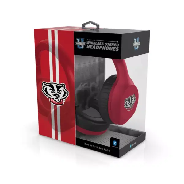 NCAA Wisconsin Badgers Wireless Bluetooth Over-Ear Headphones