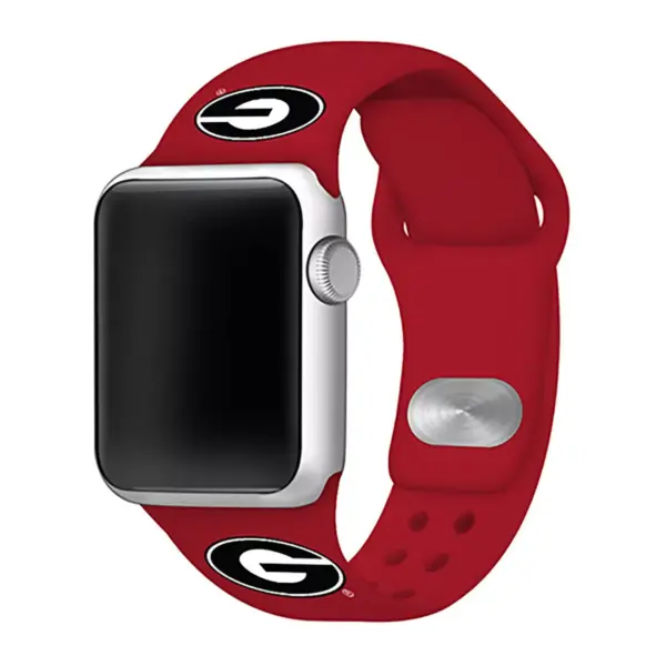 NCAA Georgia Bulldogs Silicone Apple Watch Band 42mm - Red