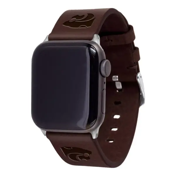 NCAA Kansas State Wildcats Apple Watch Compatible Leather Band 42/44mm - Brown