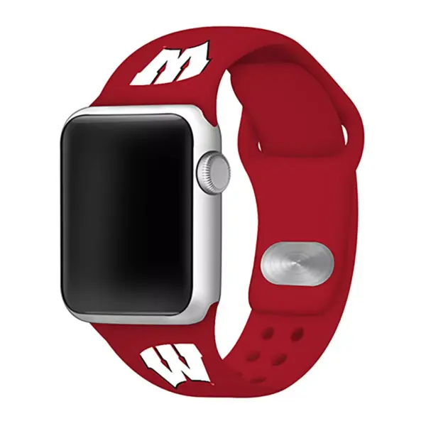 NCAA Wisconsin Badgers Silicone Apple Watch Band 38mm