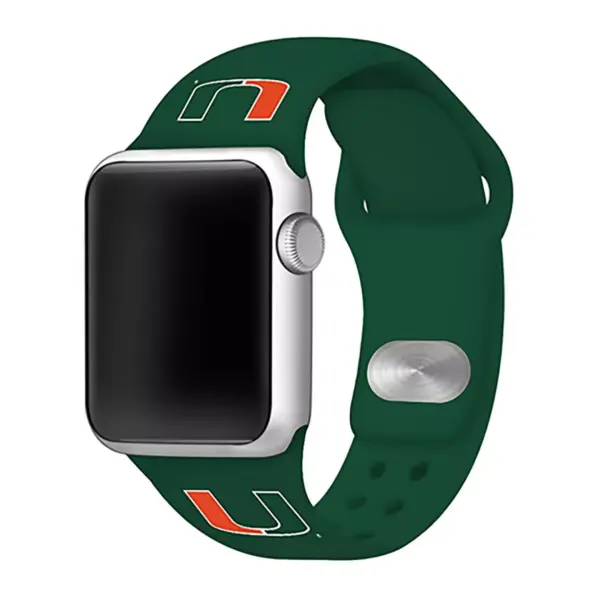 NCAA Miami Hurricanes Silicone Apple Watch Band 38mm