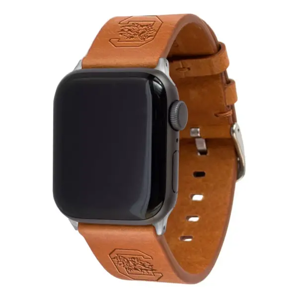 NCAA South Carolina Gamecocks Apple Watch Compatible Leather Band 38/40mm - Tan