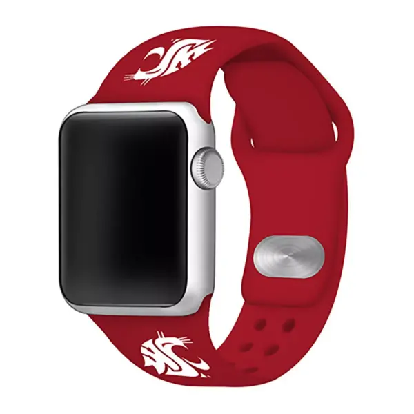 NCAA Washington State Cougars Silicone Apple Watch Band 38mm