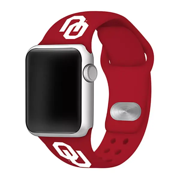 NCAA Oklahoma Sooners Silicone Apple Watch Band 42mm