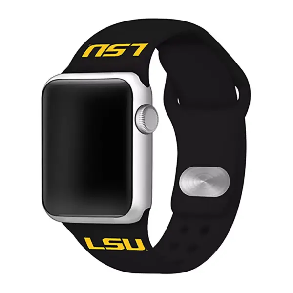 NCAA Louisiana State University Tigers Silicone Apple Watch Band 38mm