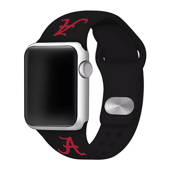 NCAA Alabama Crimson Tide Silicone Apple Watch Band 42mm - Black