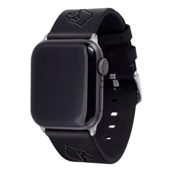 NCAA Louisville Cardinals Apple Watch Compatible Leather Band 38/40mm - Black