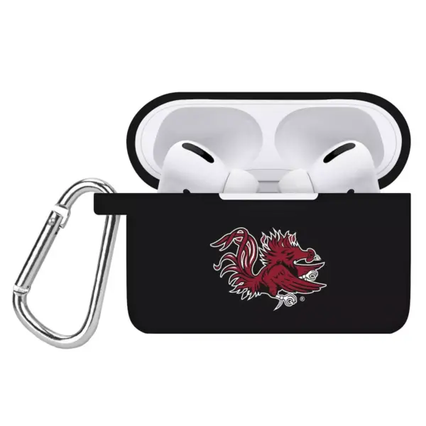 NCAA South Carolina Gamecocks Apple AirPods Pro Compatible Silicone Battery Case Cover - Black